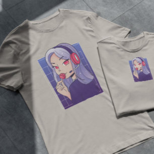 Anime Gamer Girl Lollipop   T-Shirt