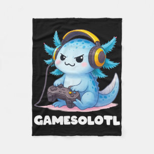 Anime Gamesolotl Axolotl Boys 10-12 Kid Gamer Gami Fleece Blanket