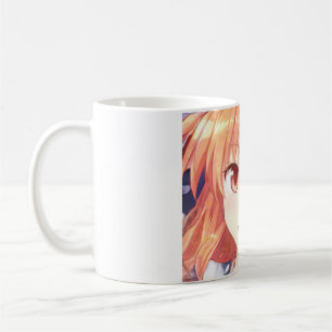 Anime ginger-haired girl plum eyes  coffee mug