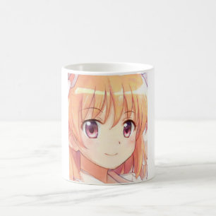 Anime ginger-haired girl plum eyes  coffee mug