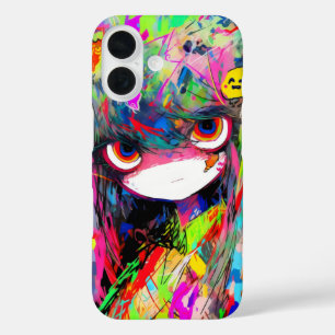 Anime Girl Abstract Colourful iPhone 16 Case