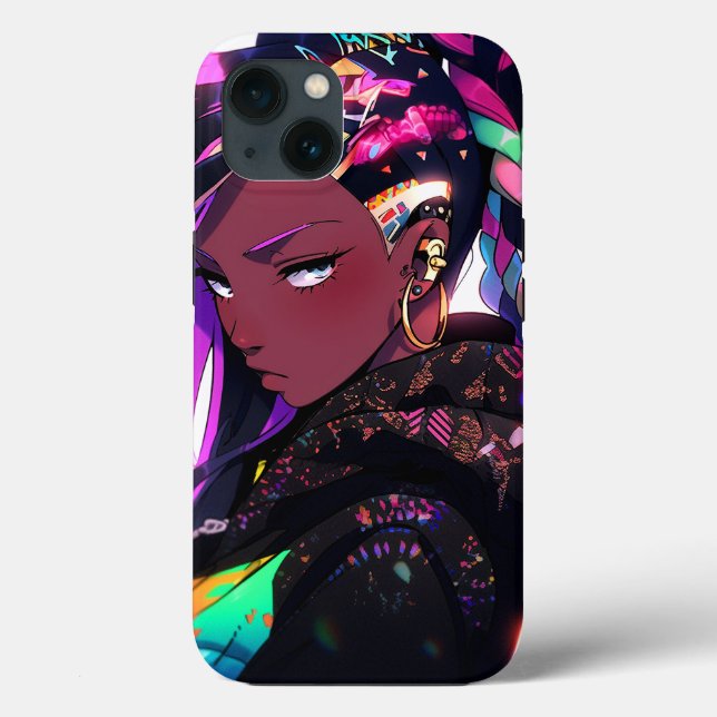 Anime Girl African American Art Case-Mate iPhone Case (Back)