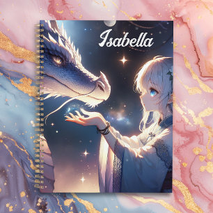 Anime Girl and Her Dragon Mystical Personalised Planner