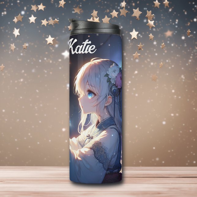 Anime Girl and her Dragon Personalised Thermal Tumbler (Creator Uploaded)