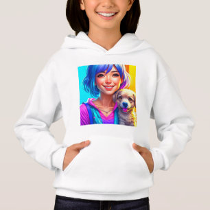 Anime Girl and Puppy Dog  