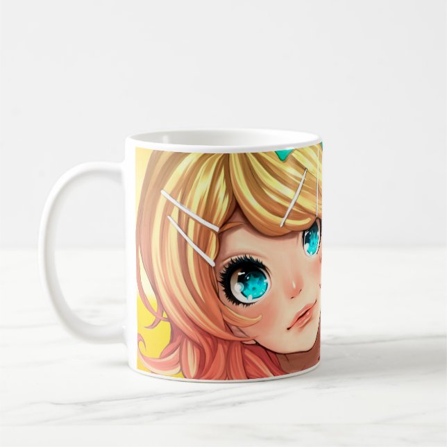 Anime girl art coffee mug (Left)