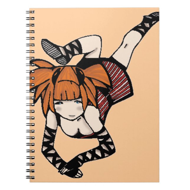 Anime Girl Cartoon Journal Notebook (Front)
