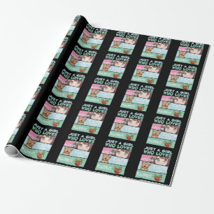 Anime Girl Cat and Ramen addicted Japanese Noodles Wrapping Paper