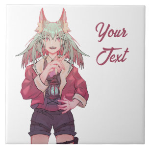 Anime girl ceramic tile