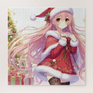 Anime girl christmas jigsaw puzzle