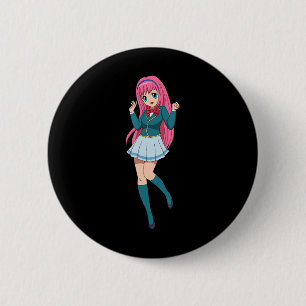 Anime Girl Cute Waifu Japanese Cartoon Character 6 Cm Round Badge