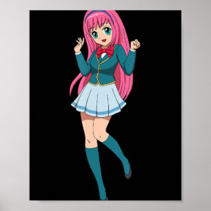 Anime Girl Cute Waifu Japanese Cartoon Character Poster
