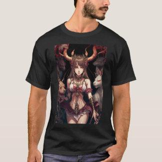 Anime Girl Demon with her devil pets T-Shirt