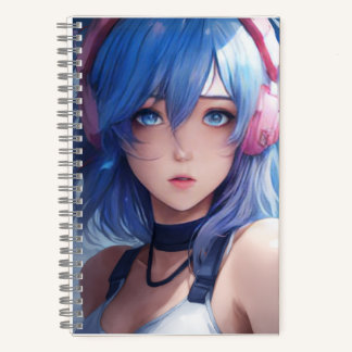 Anime girl design trendy stylish spiral notebook