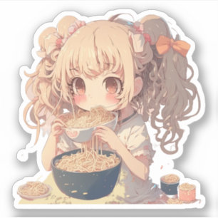 Anime Girl Eating Ramen Noodles