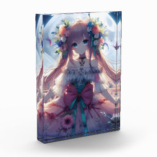 Anime Girl Flower Moon Fairy Photo Block