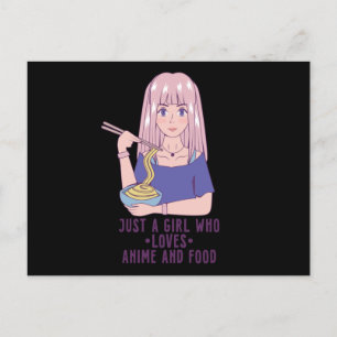 Anime Girl   for Anime & Food Lover Postcard
