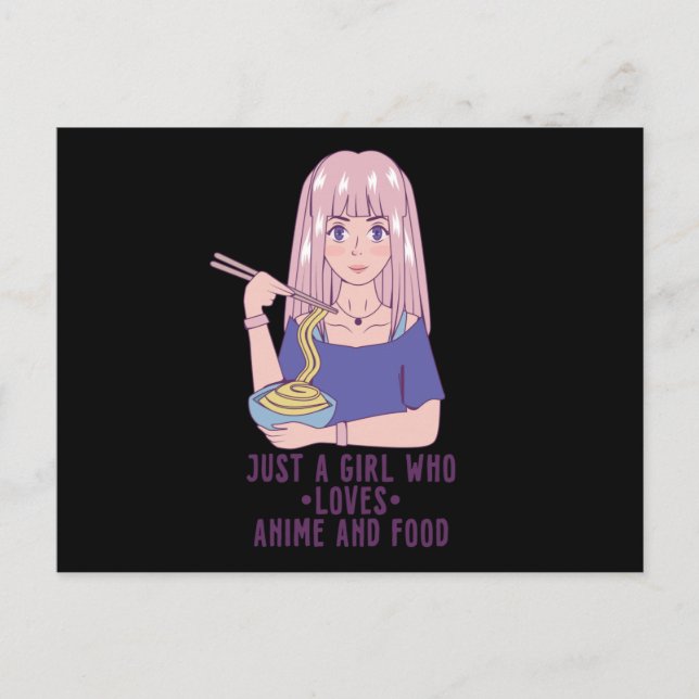 Anime Girl | for Anime & Food Lover Postcard (Front)
