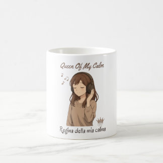 Anime Girl Headphones Mug – Queen Of My Calm