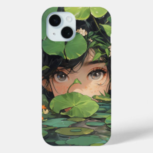 Anime Girl in Pond iPhone 15 Case
