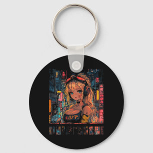 Anime Girl Japan Back Printed Graphic Key Ring