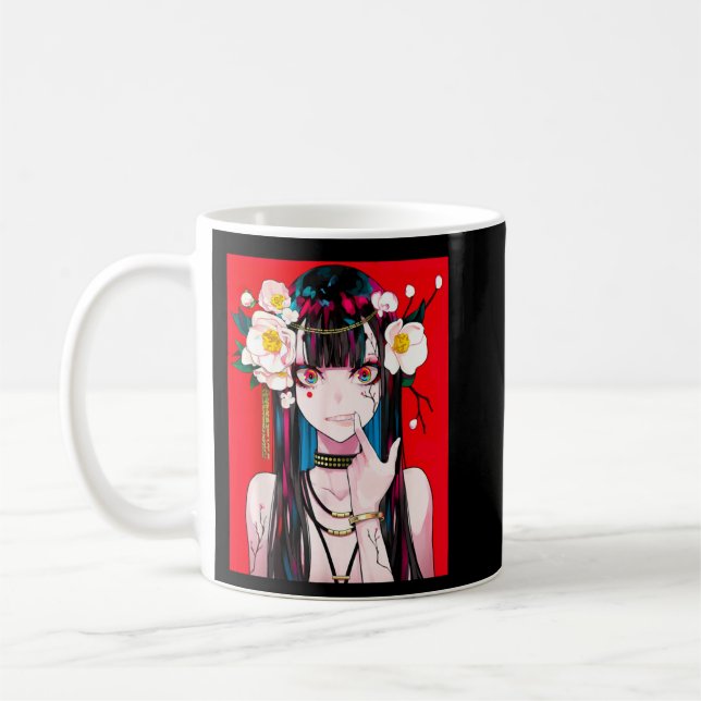 Anime Girl Japanese Aesthetic anime Otaku Gift 1 Coffee Mug (Left)