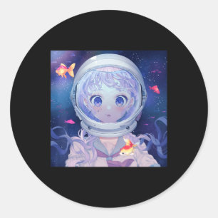 Anime Girl Kawaii Aesthetic Japanese Otaku  Classic Round Sticker