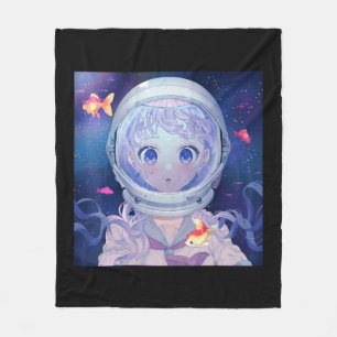Anime Girl Kawaii Aesthetic Japanese Otaku  Fleece Blanket