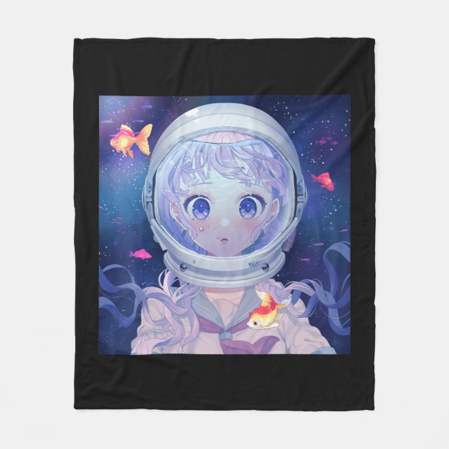 Anime Girl Kawaii Aesthetic Japanese Otaku  Fleece Blanket (Front)