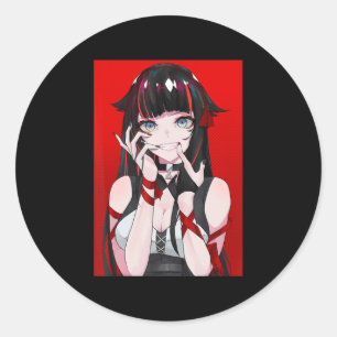 Anime Girl Kawaii Waifu Aesthetic Japanese Manga O Classic Round Sticker