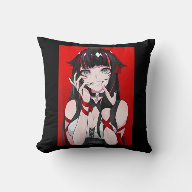 Anime Girl Kawaii Waifu Aesthetic Japanese Manga O Cushion (Front)