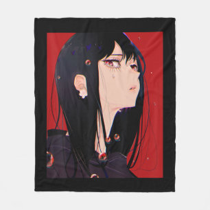 Anime Girl Kawaii Waifu Aesthetic Japanese Manga O Fleece Blanket