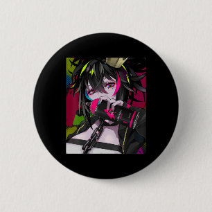 Anime Girl Kawaii Waifu Aesthetic Japanese Otaku  6 Cm Round Badge