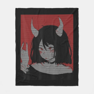 Anime Girl Kawaii Waifu Aesthetic Japanese Otaku  Fleece Blanket