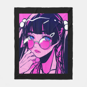 Anime Girl Kawaii Waifu Pink Aesthetic Japanese Ot Fleece Blanket