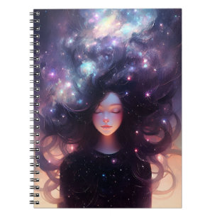 Anime Girl Made Of Stars Notebook