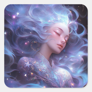 Anime Girl Made Of Stars Square Sticker