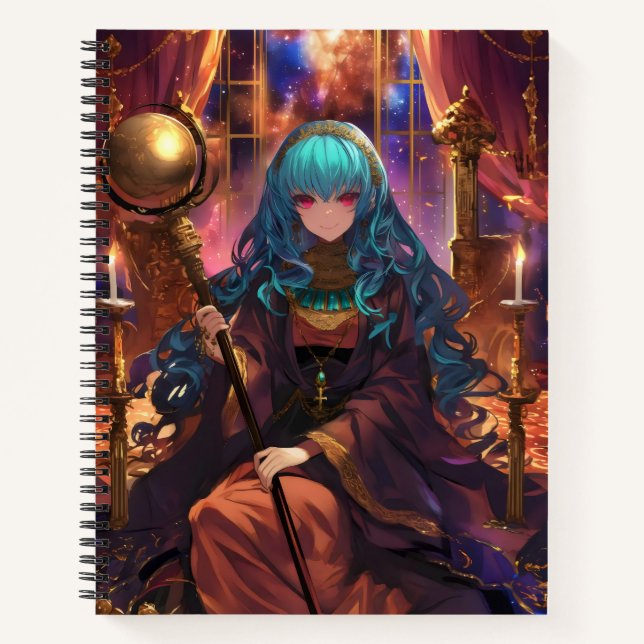 Anime Girl Magician Fantasy Notebook (Front)