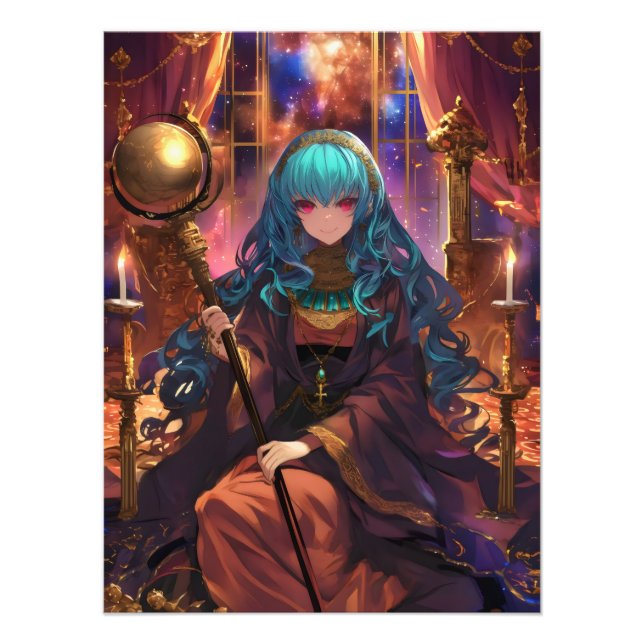 Anime Girl Magician Fantasy Photo Print (Front)