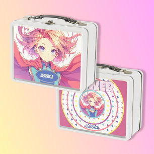 Anime Girl Metal Lunch Box