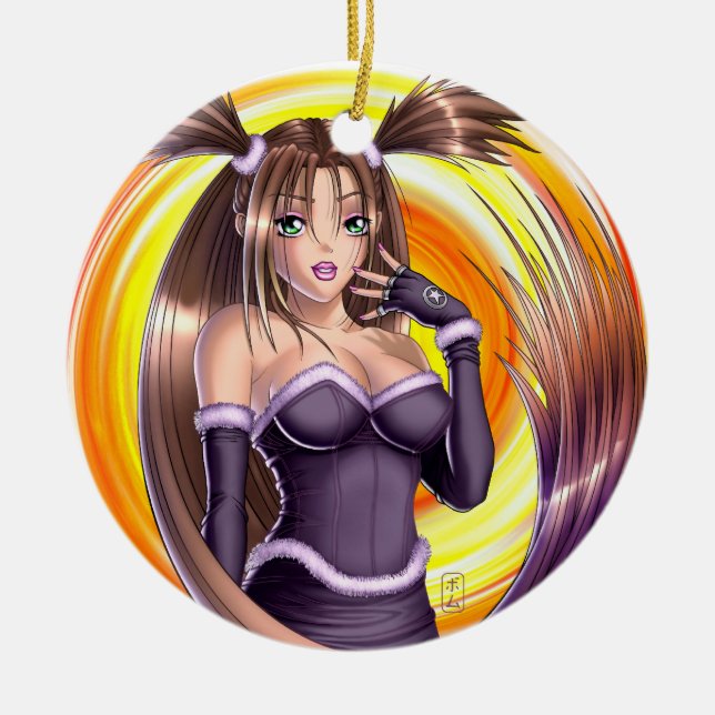 Anime Girl - Nikki Ceramic Ornament (Front)