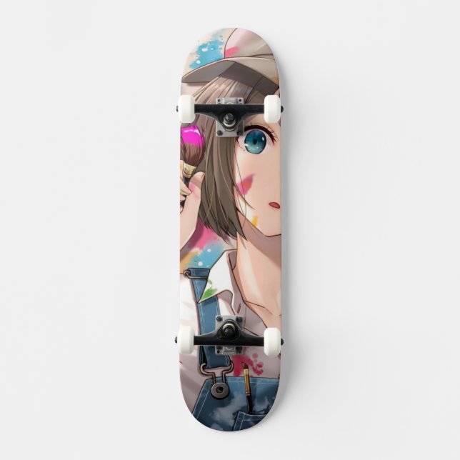 Anime Girl on Skateboard, Anime Girl Skateboard,  Skateboard (Front)