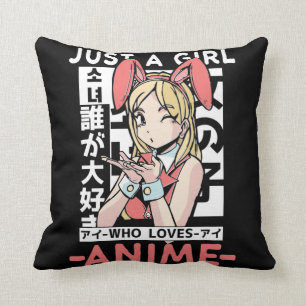 Anime Girl Otaku Teen Japanese Comic Fan Cushion