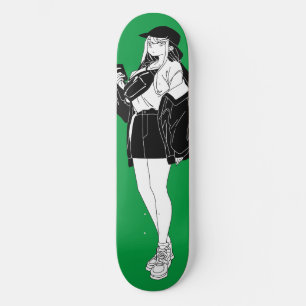 Anime Girl Out On Town Skateboard Deck