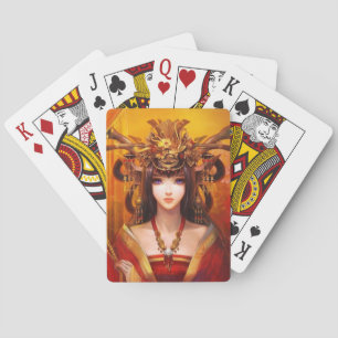 Anime Girl Playing Cards