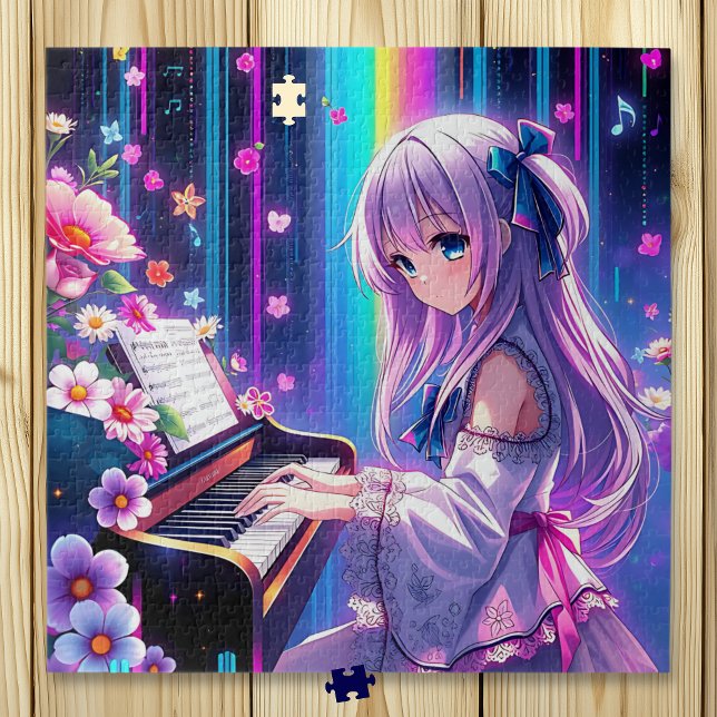 Anime Girl Playing Piano   Jigsaw Puzzle (Creator Uploaded)