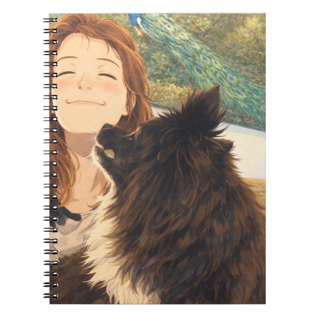 Anime Girl & Puppy Photo Notebook (Front)
