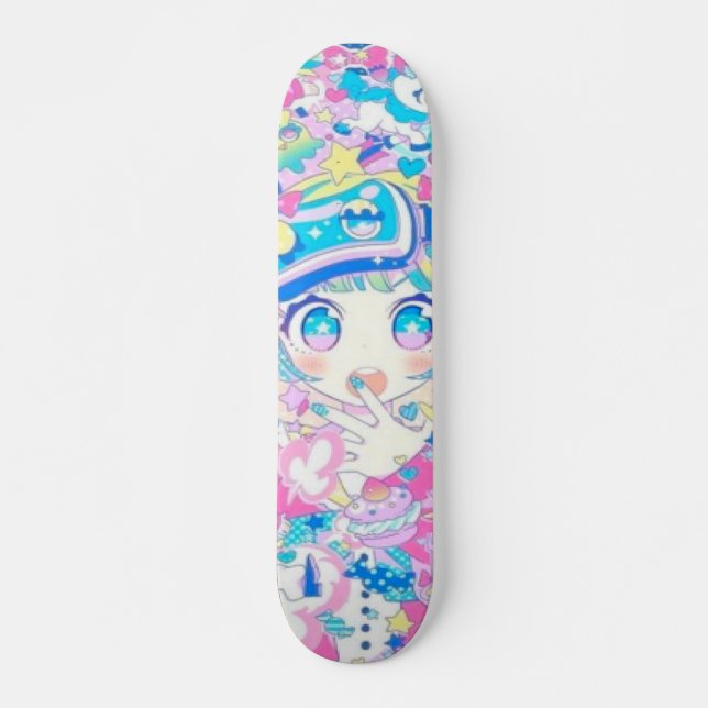 Anime Girl Remix Skate Deck (Front)