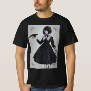 Anime Girl Sad Retro Aesthetic Japanese Otaku T-Shirt