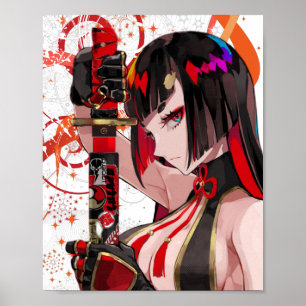 Anime girl Samurai  Poster